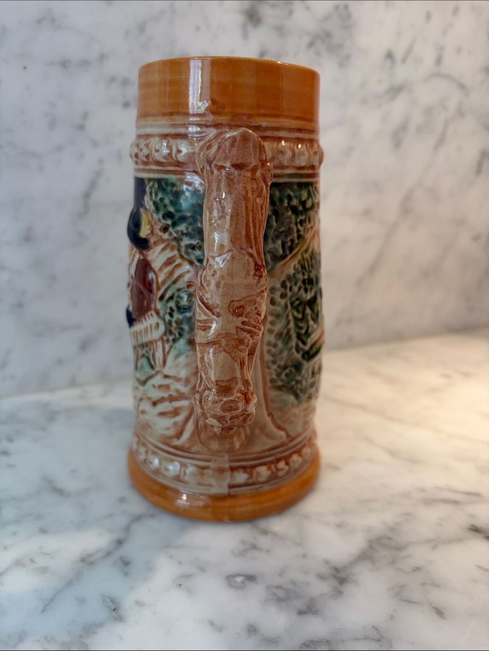 Vintage Ceramic Stein in Pink and Brown Japan - Picture 3 of 8